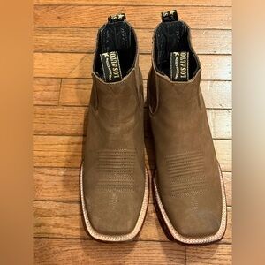 Los Altos Men's Genuine Nubuck Ankle Charro Boots Pull On Size & 1/2